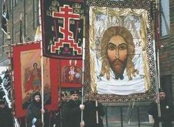 Крестный ход Союза Православных хоругвеносцев 23 января 2005 г. Фото Строева 